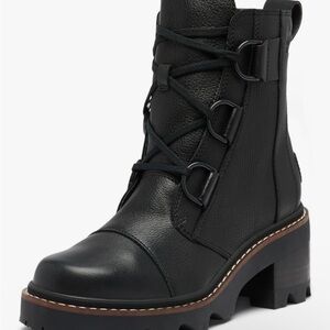 Sorel Joan Now Lace -Black Leather Boots Size 8